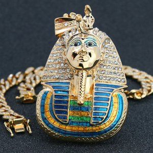 14k Gold Pharaoh 20" Cuban Chain + Pendant